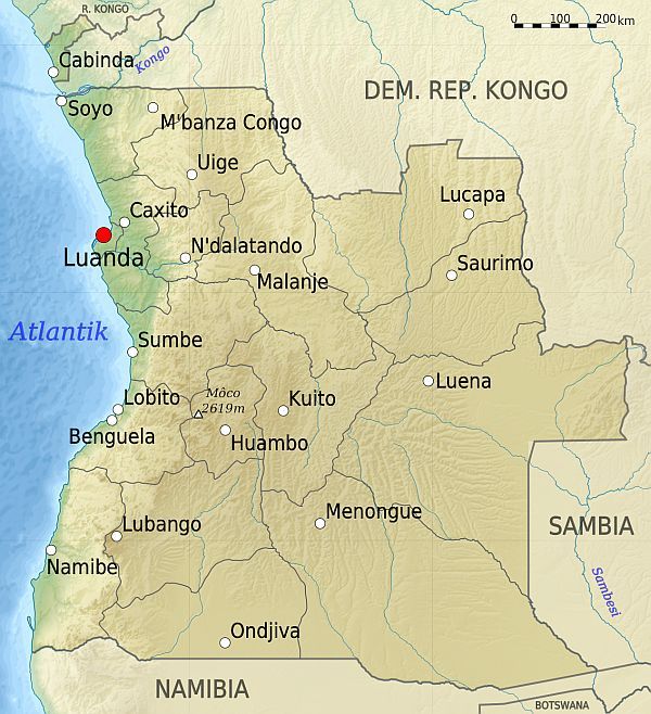 Karte Angola, Autor: Uwe Dedering