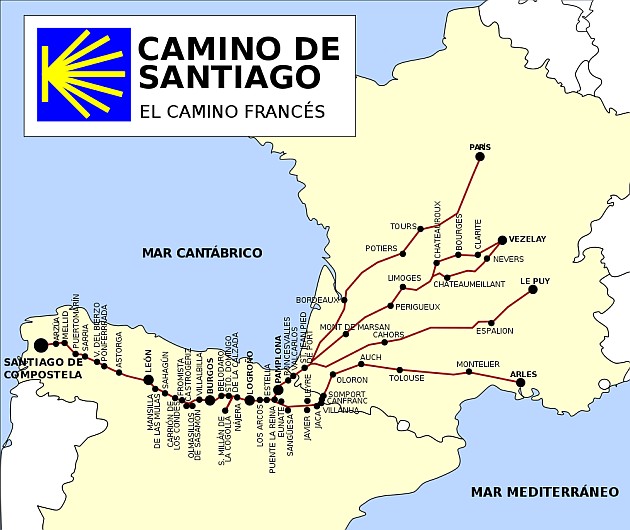 Karte_des_Franzoesischen_Weges_nach_Santiago_de_Compostela_Jakobsweg